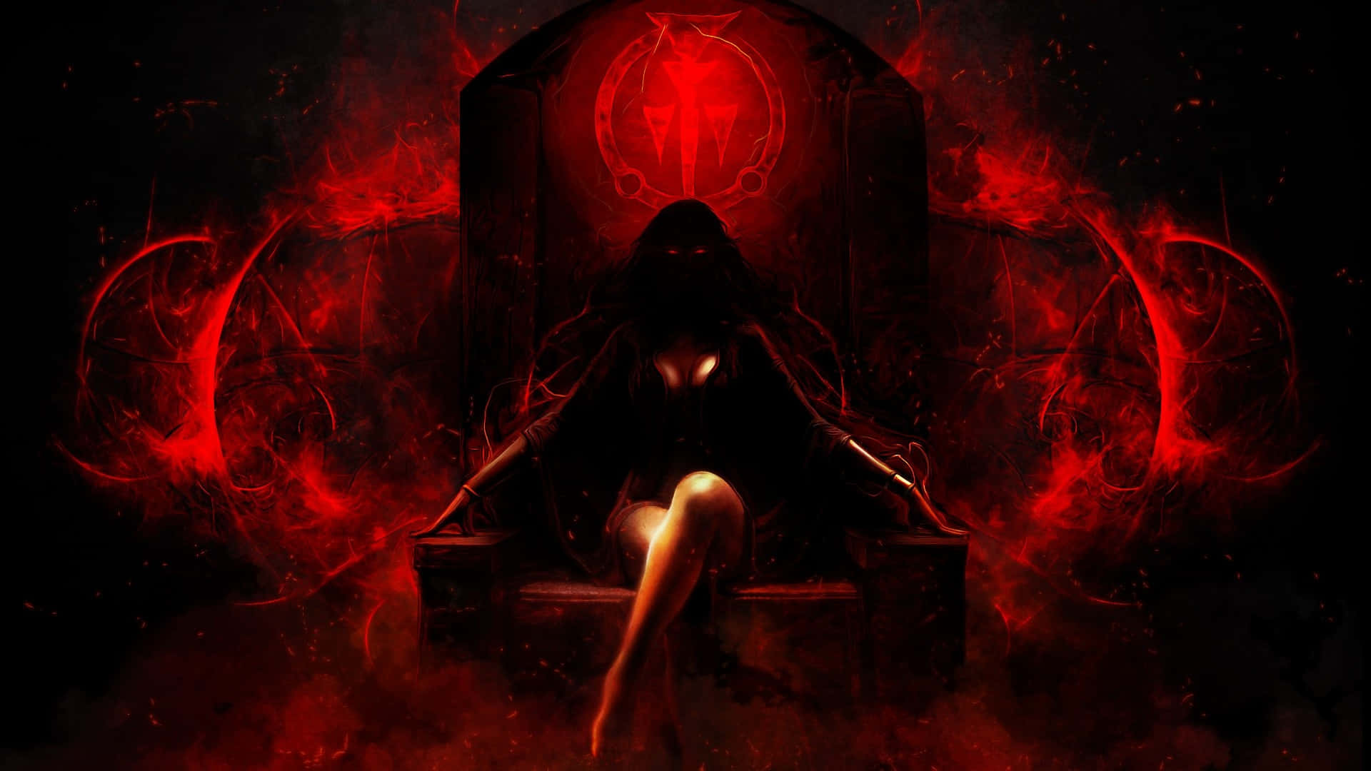 The Mysterious Dark Queen Enthroned Wallpaper