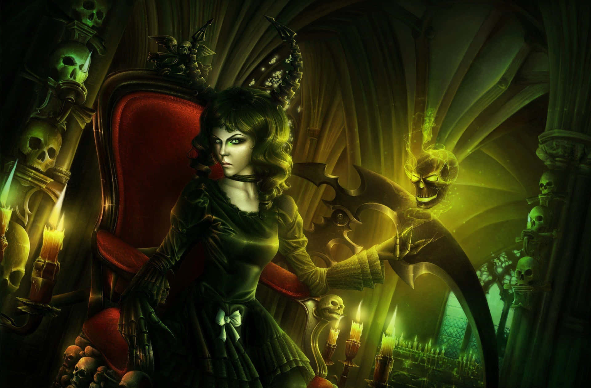 Dark Queen Enveloped in Shadows Wallpaper