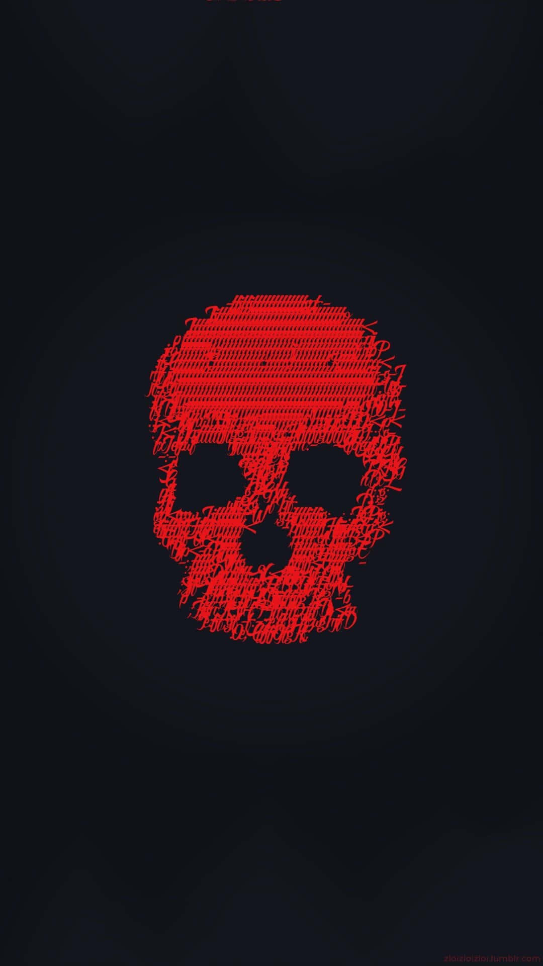 Dark Red Aesthetic Skull Digital Art Wallpaper