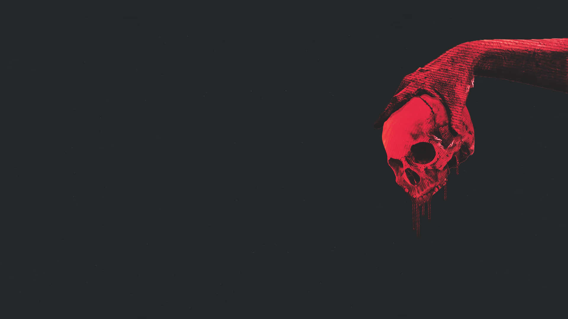 Dark Red Aesthetic Hand Holding A Skull Wallpaper
