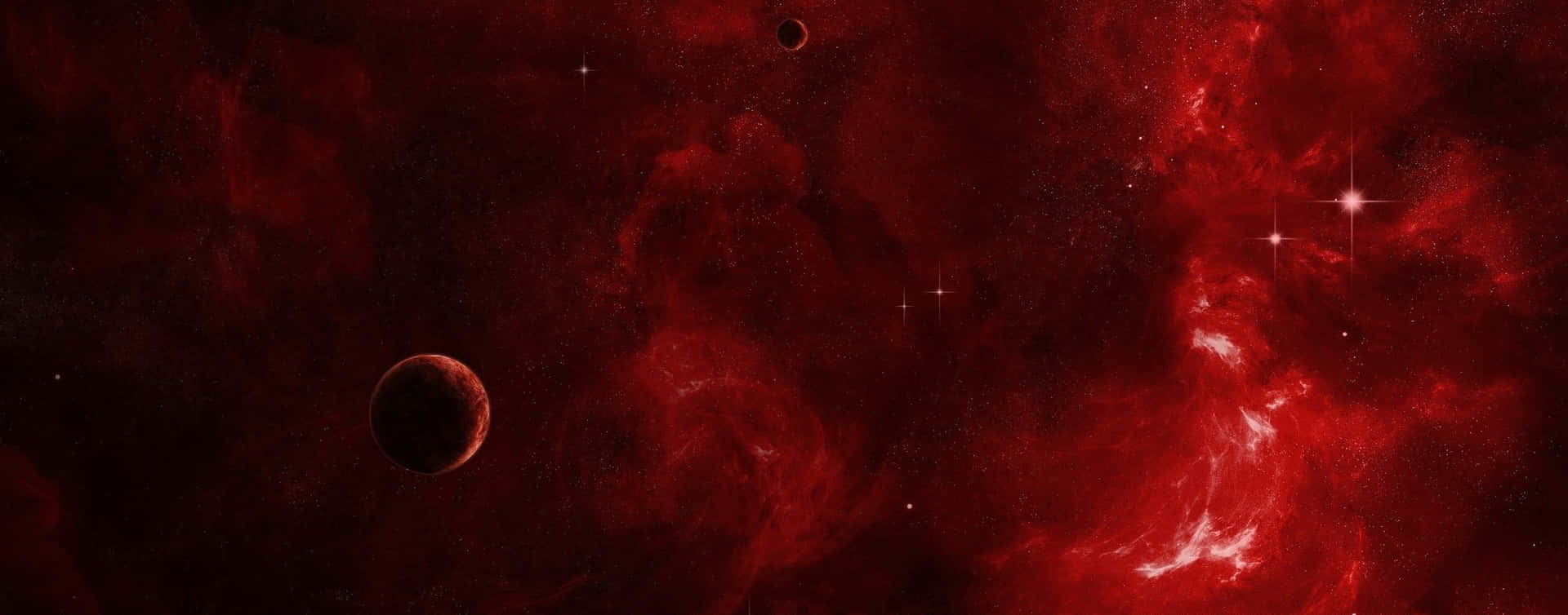 Dark Red Aesthetic Planet Nebula Wallpaper