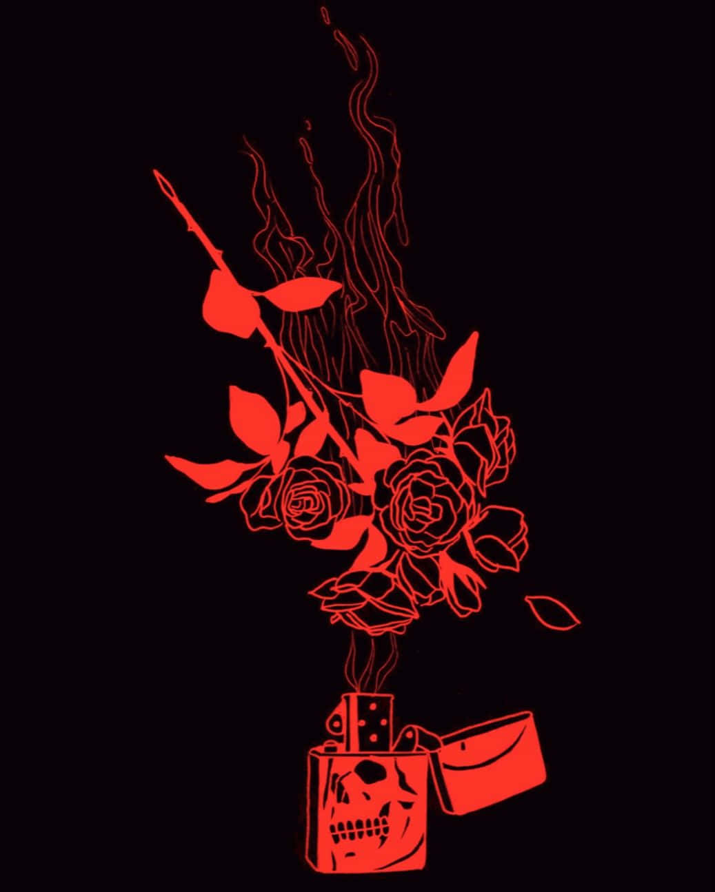 Dark Red Aesthetic Bouquet Of Roses Wallpaper