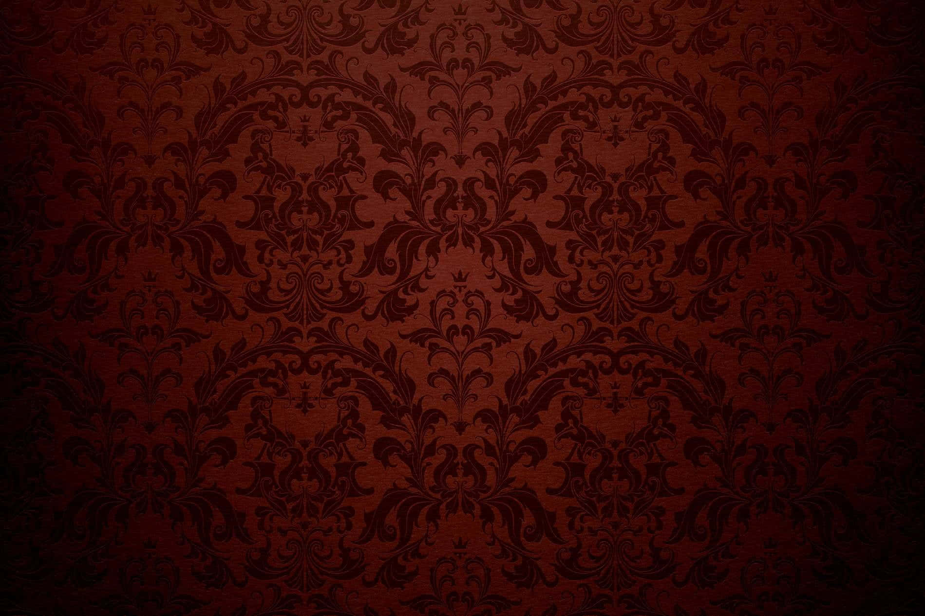 Dark Red Background Carpet Flowery Design