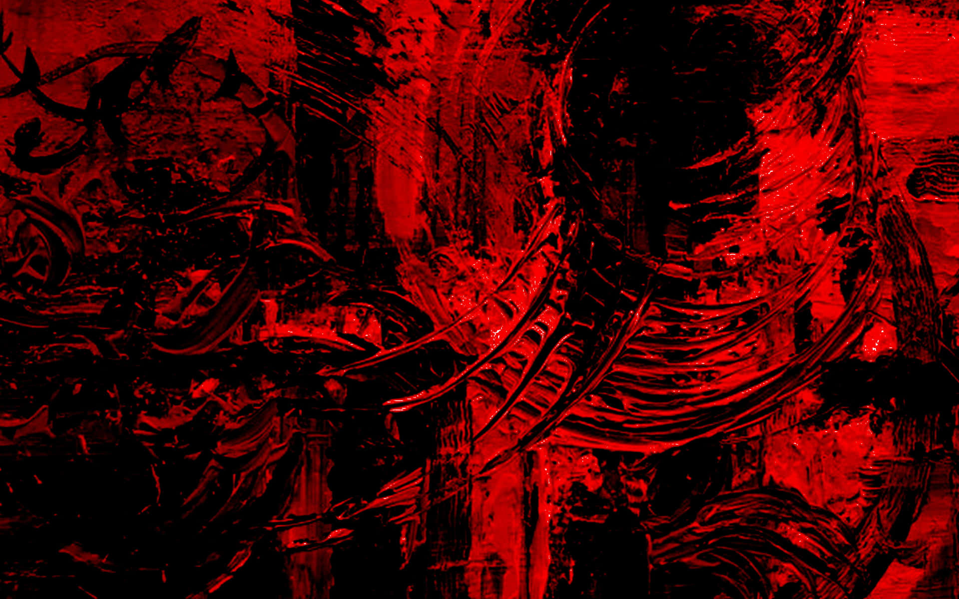 Dunkelroterhintergrund Abstraktes Gemälde Wirre Pinselstriche