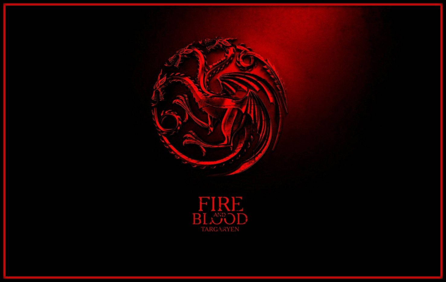 Dark Red Bordered House Targaryen