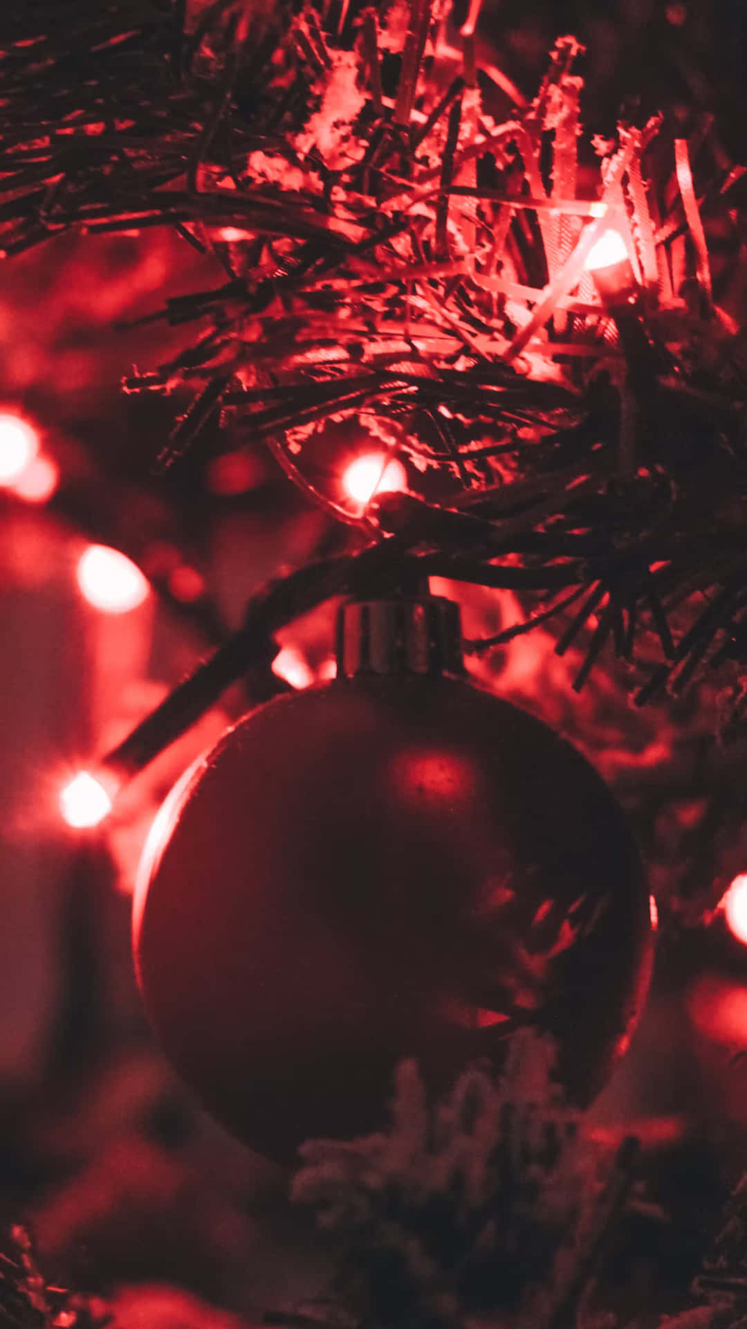 Dark Red Christmas Ornament Wallpaper