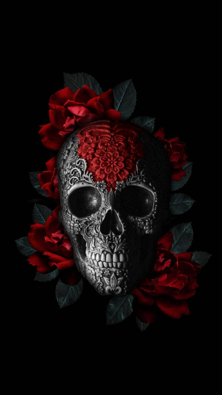 Dark Red Flowers For Day Of The Dead