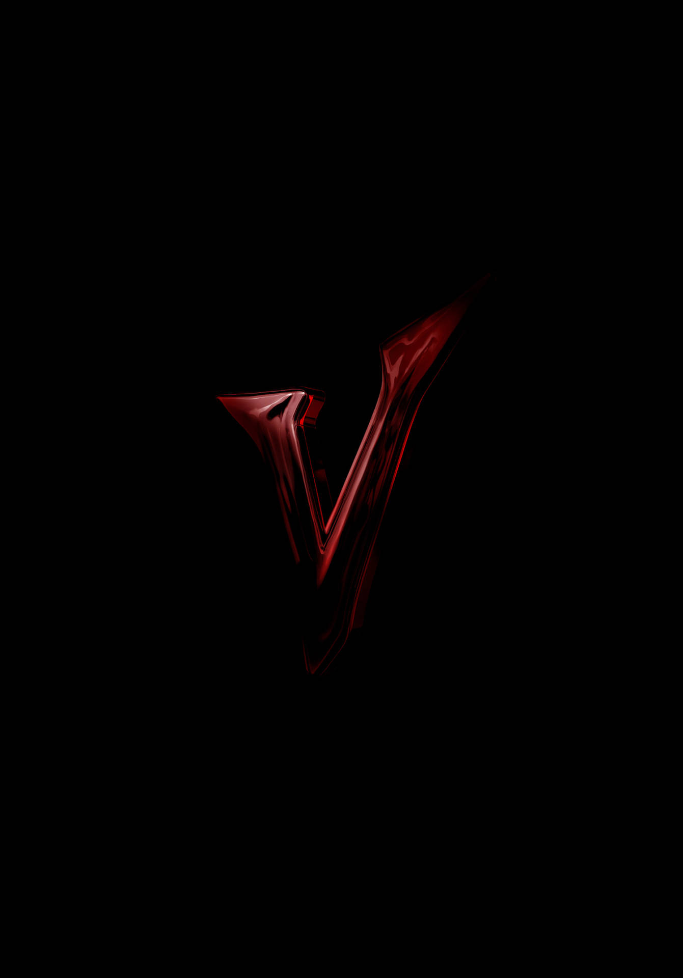 Dark Red Letter V