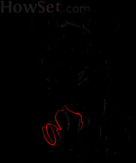 Dark Red Outlineon Black Background PNG