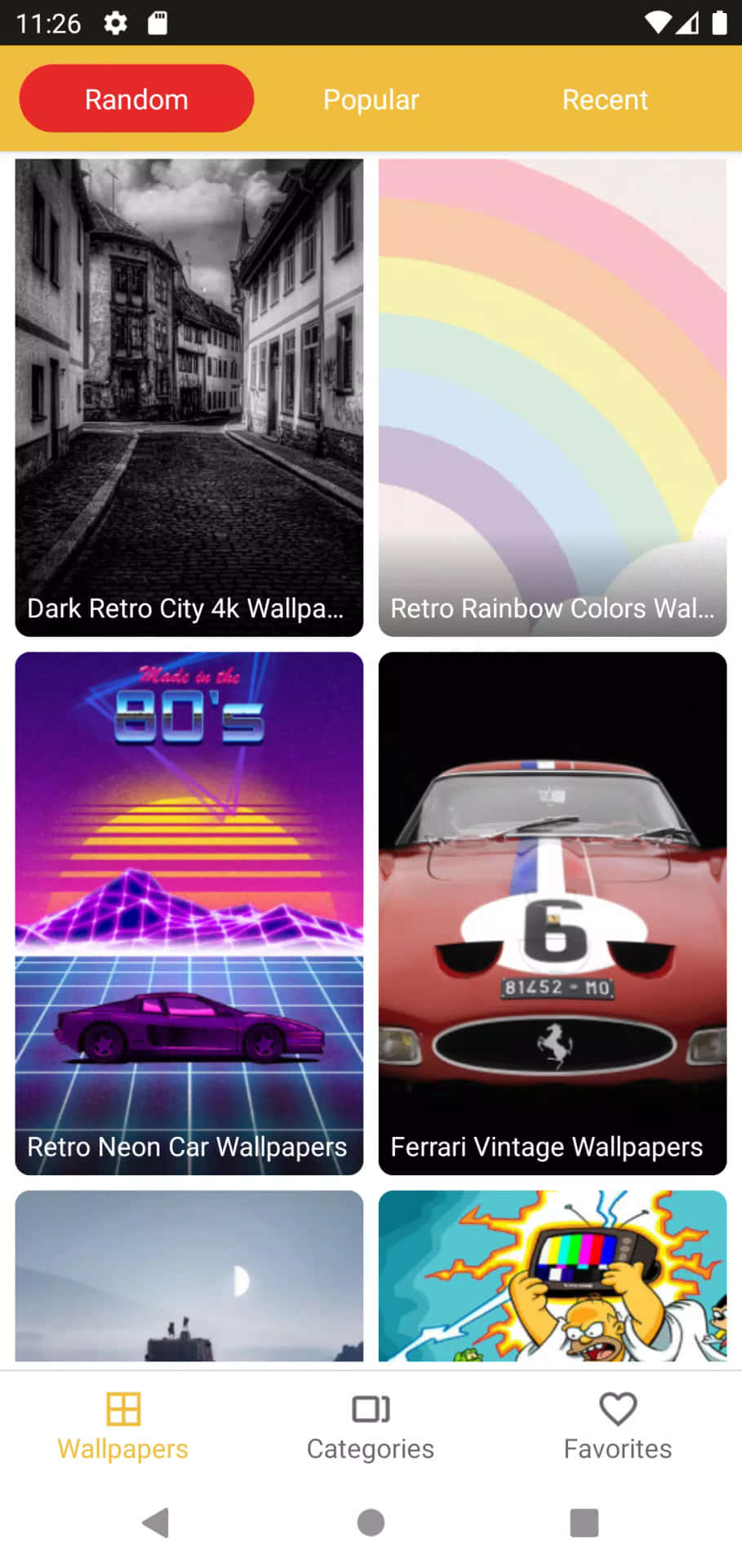 A Screenshot Of The Wallpapers App On A Phone Wallpaper