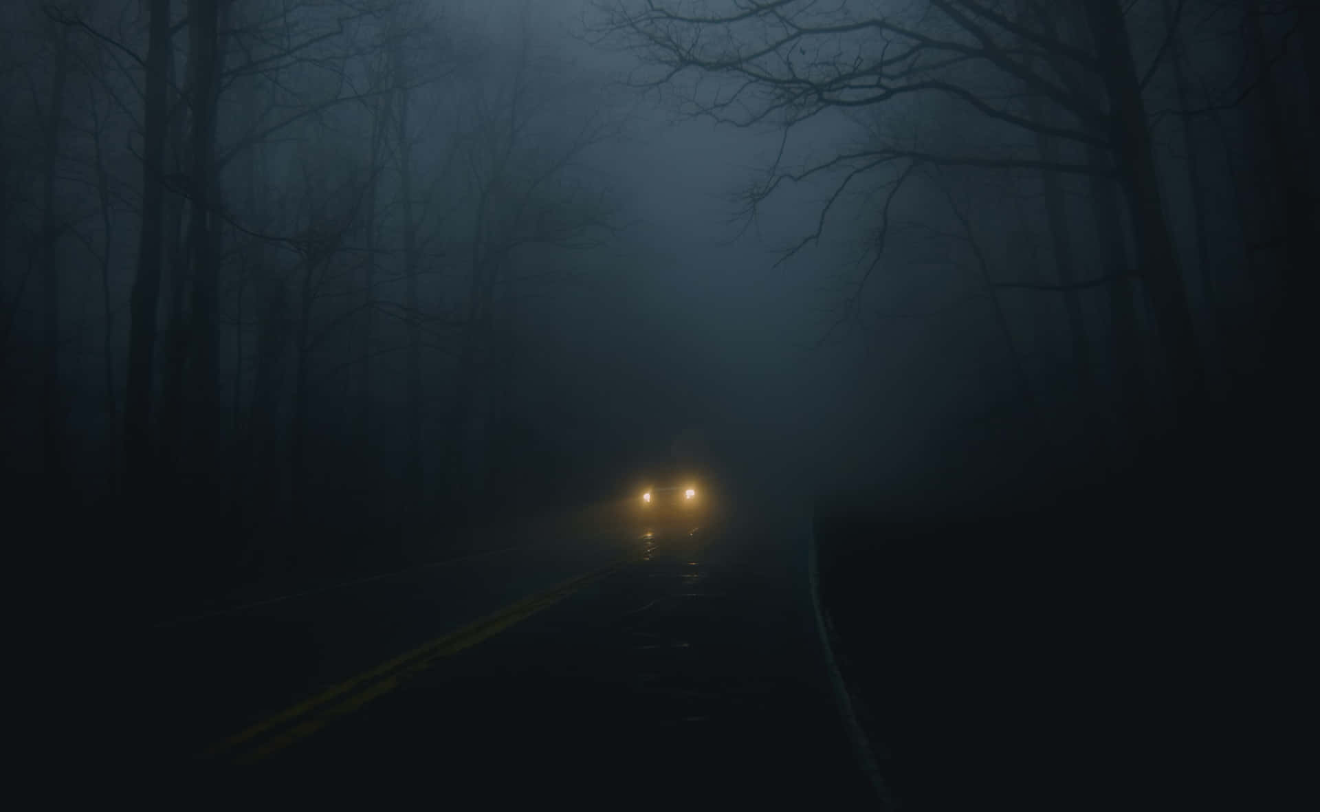 Mysterious Night Drive Wallpaper