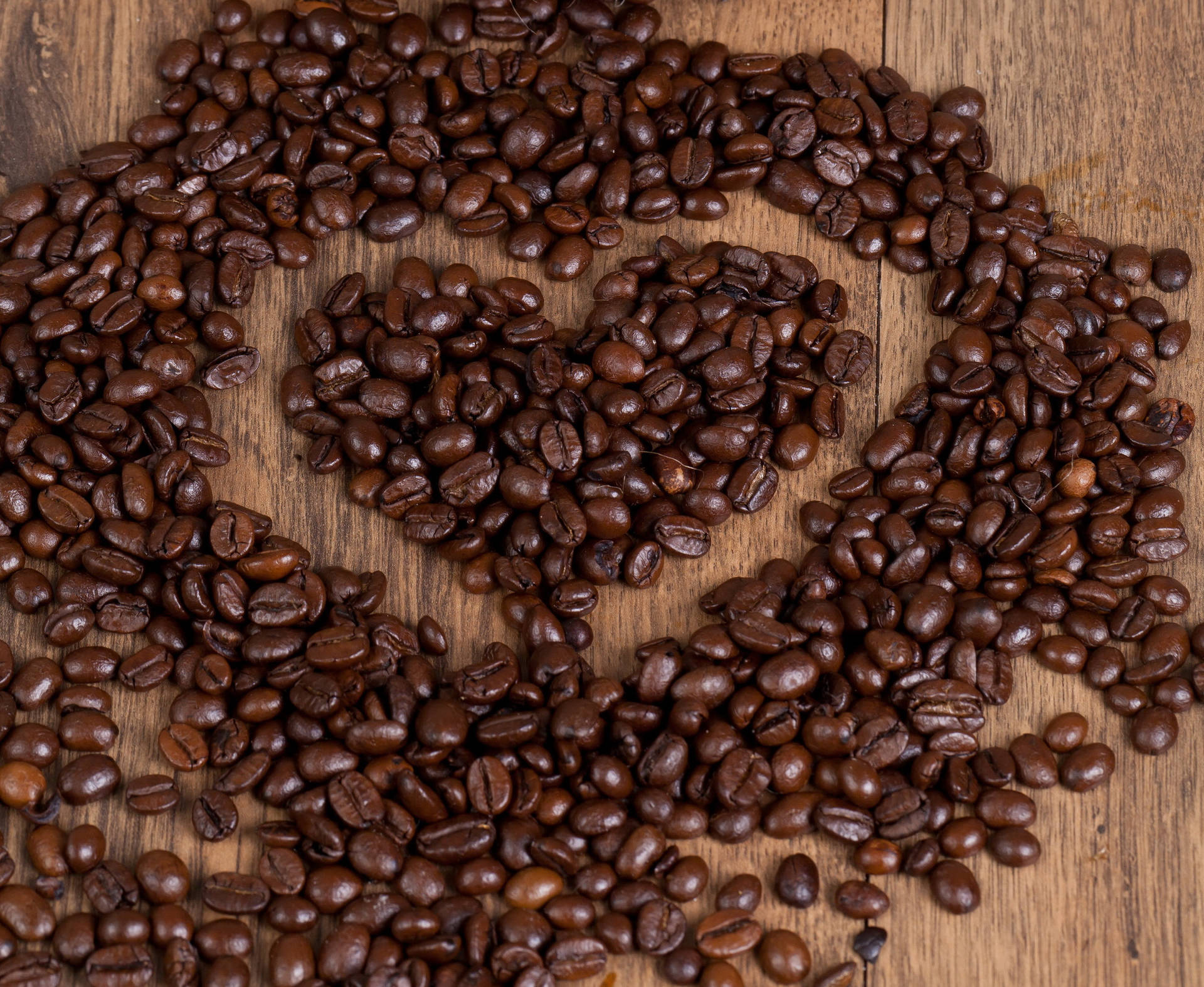 Dark Roast Coffee Beans Heart Wallpaper