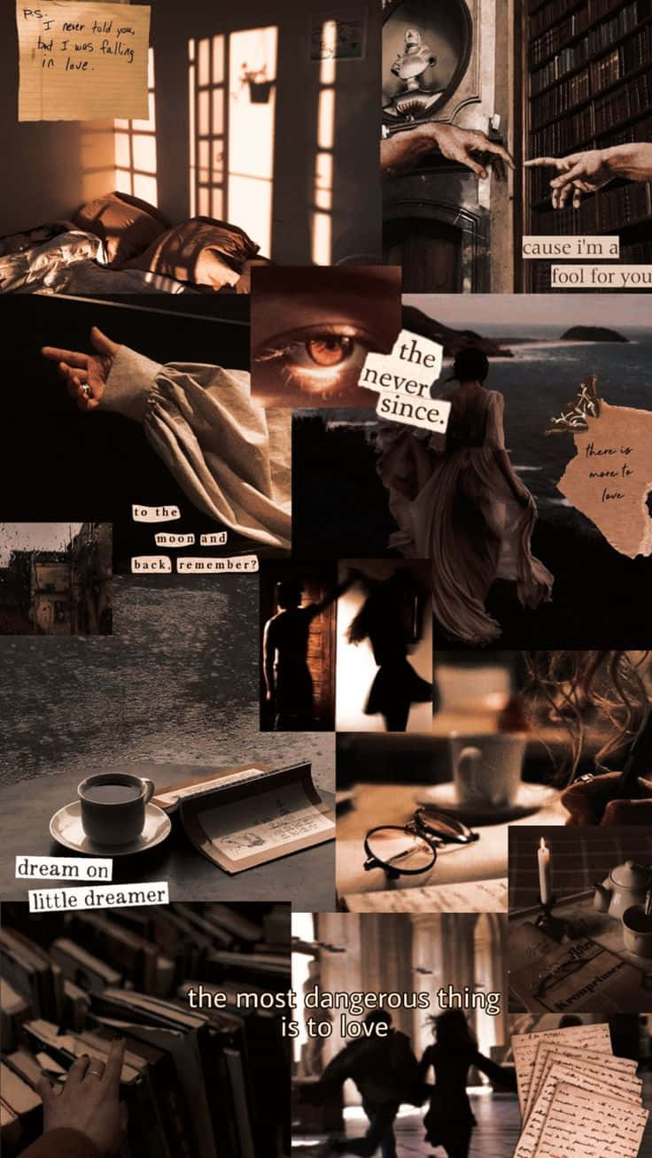 Dark Romance Collage Aesthetic.jpg Wallpaper