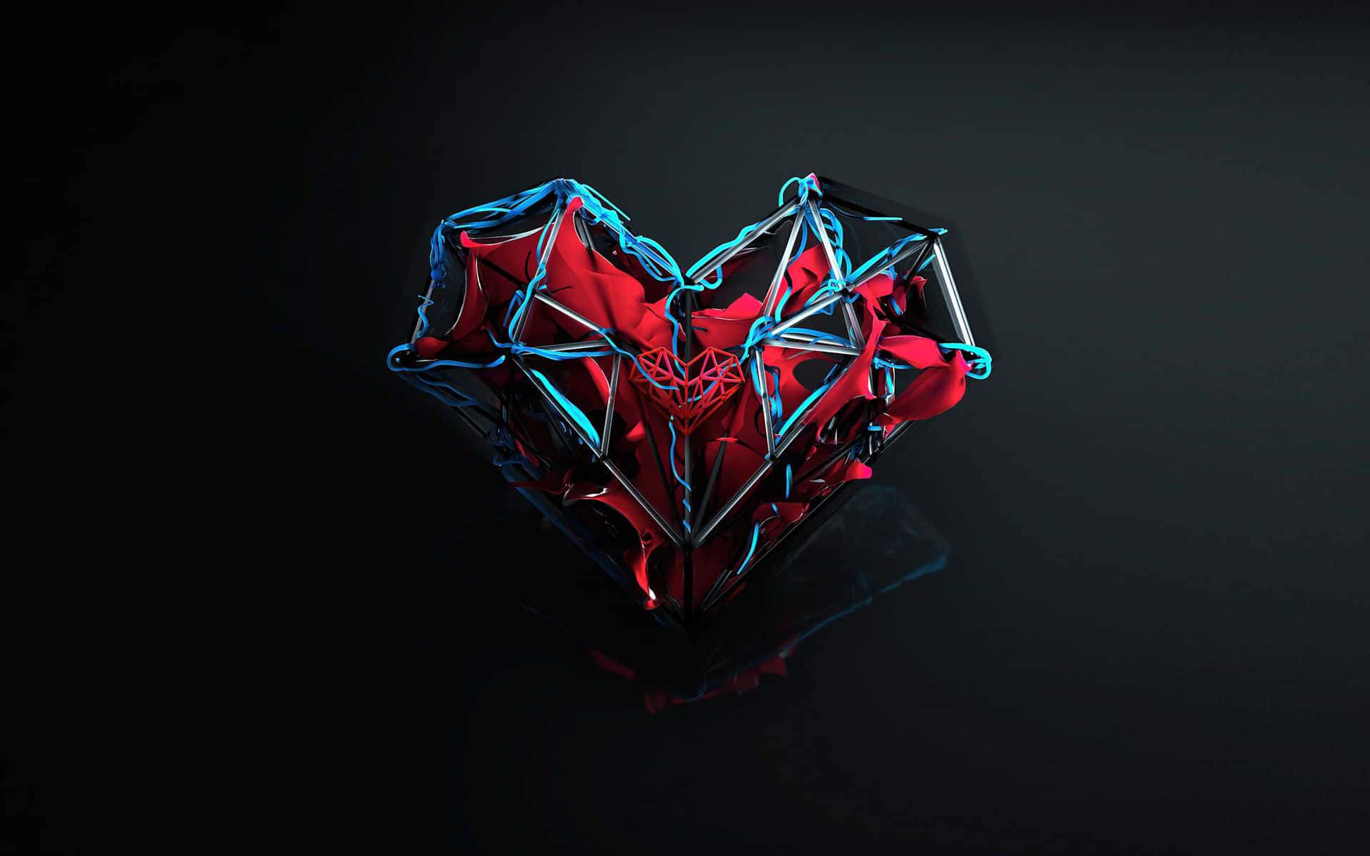 Dark Romance_ Geometric Heart Wallpaper