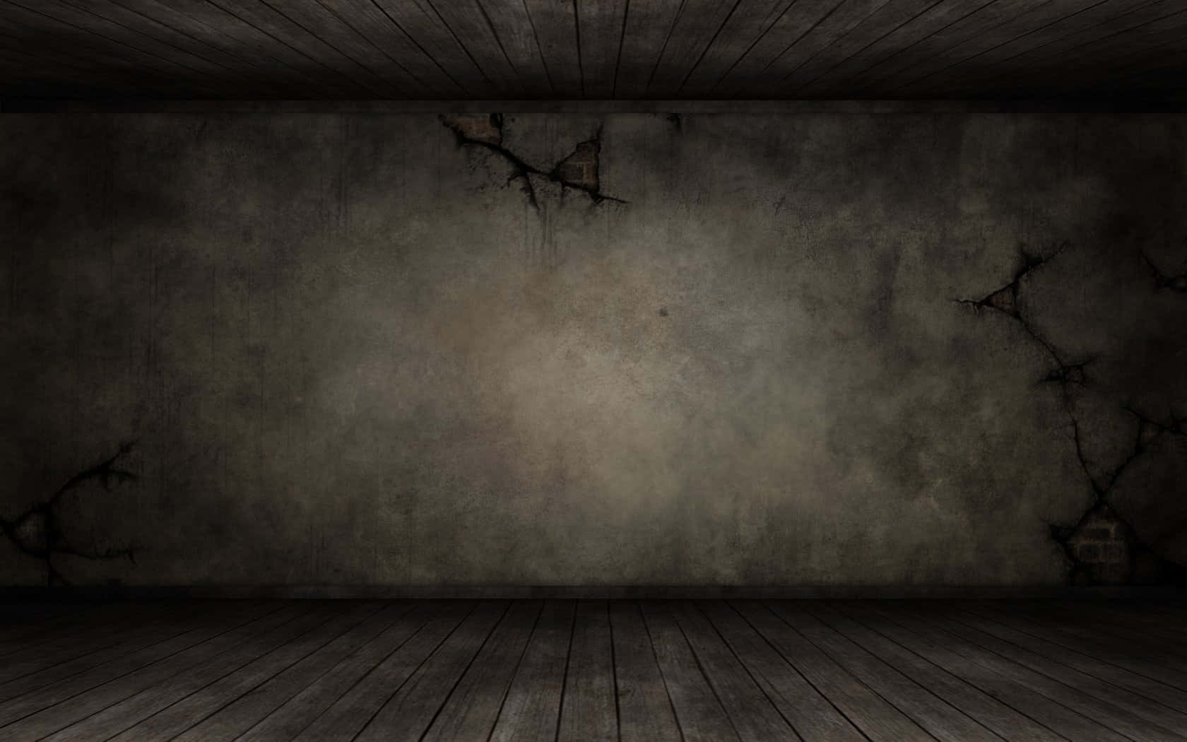 Mysterious Dark Room with Illuminated Doorway Wallpaper