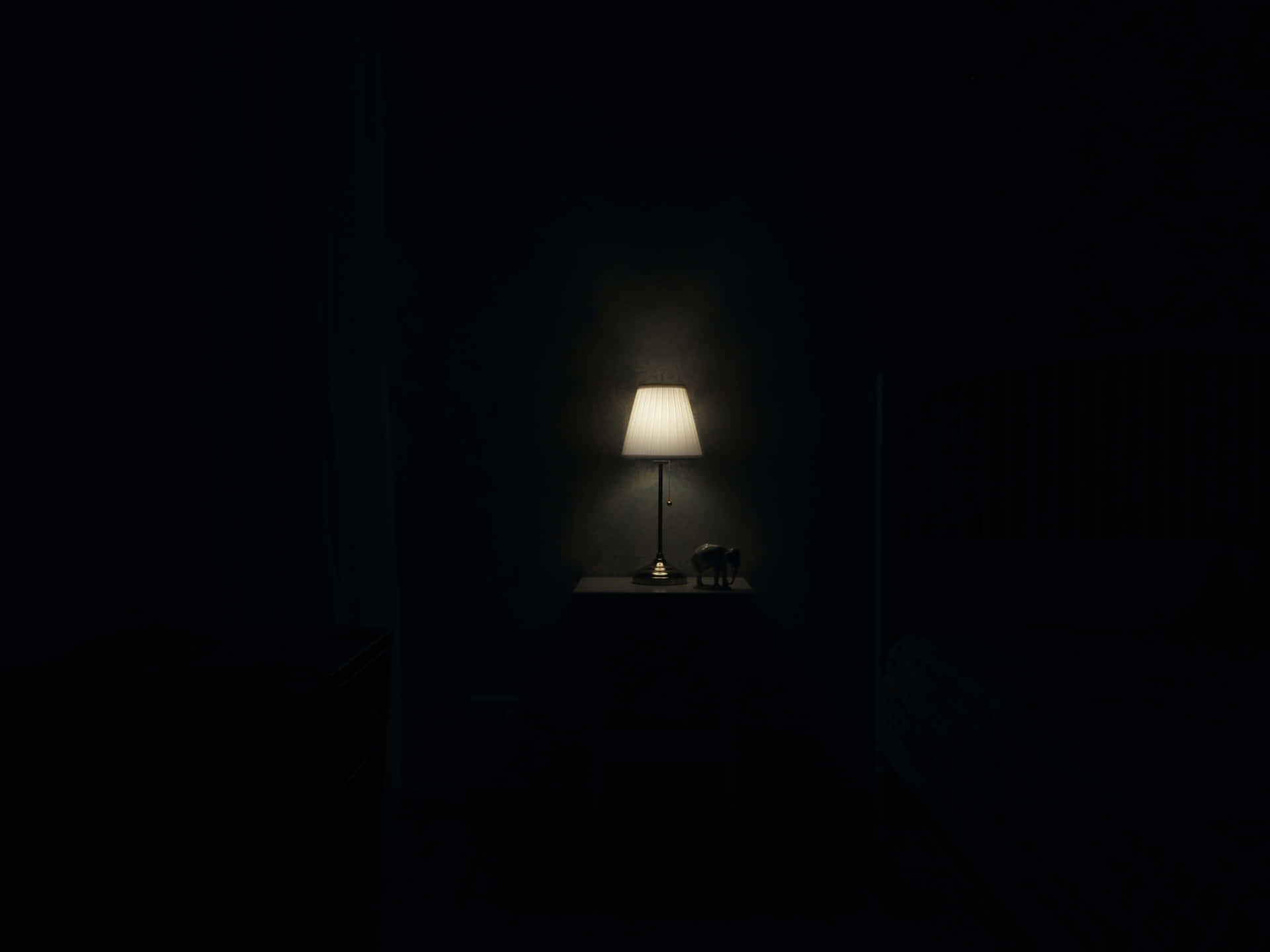 Mysterious Dark Room Illuminated by Light Rays Wallpaper