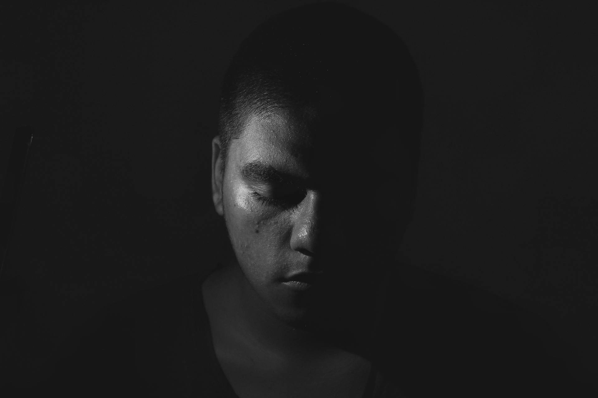 Dark Sad Portrait Of A Man
