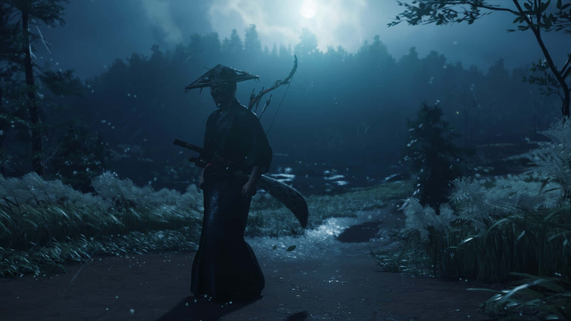 Dark Samurai Roaming In the Night Wallpaper