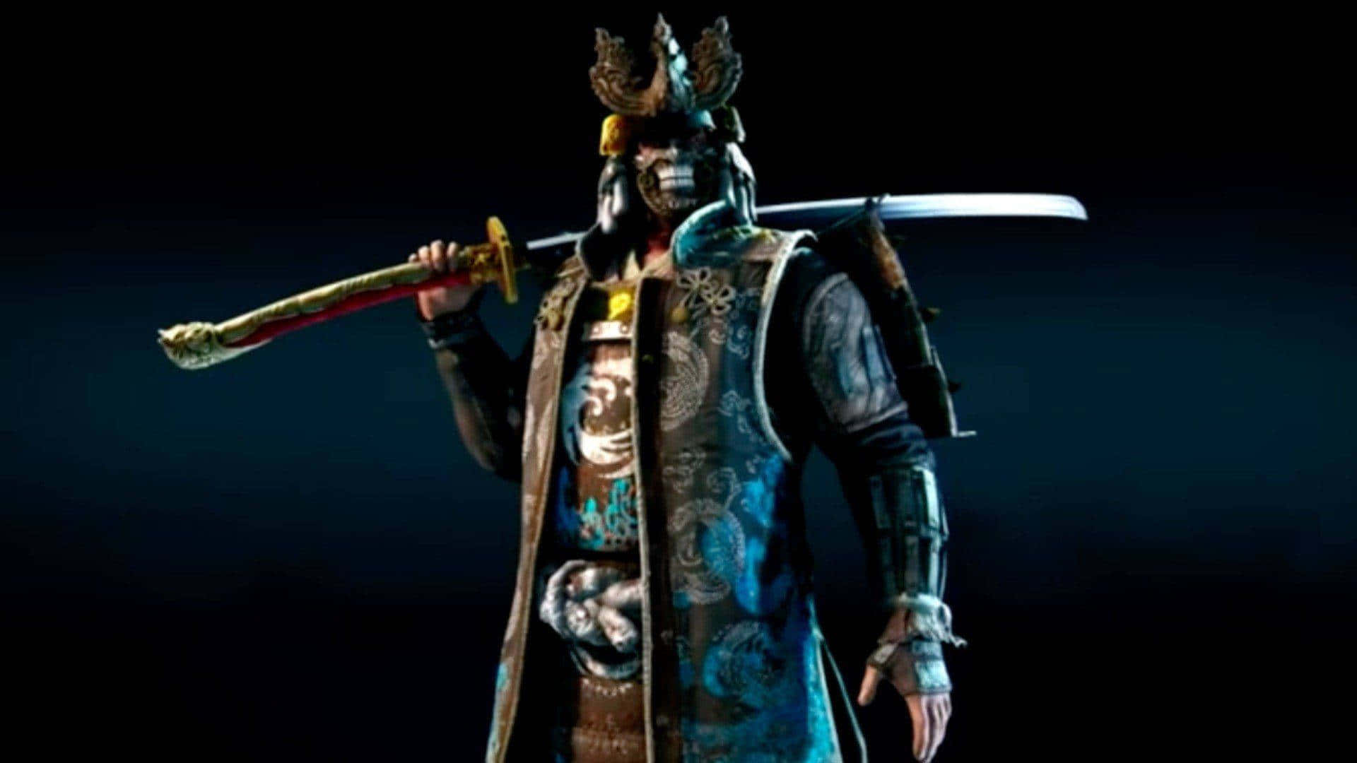 Sort Samurai Med Dødelig Sværd Wallpaper