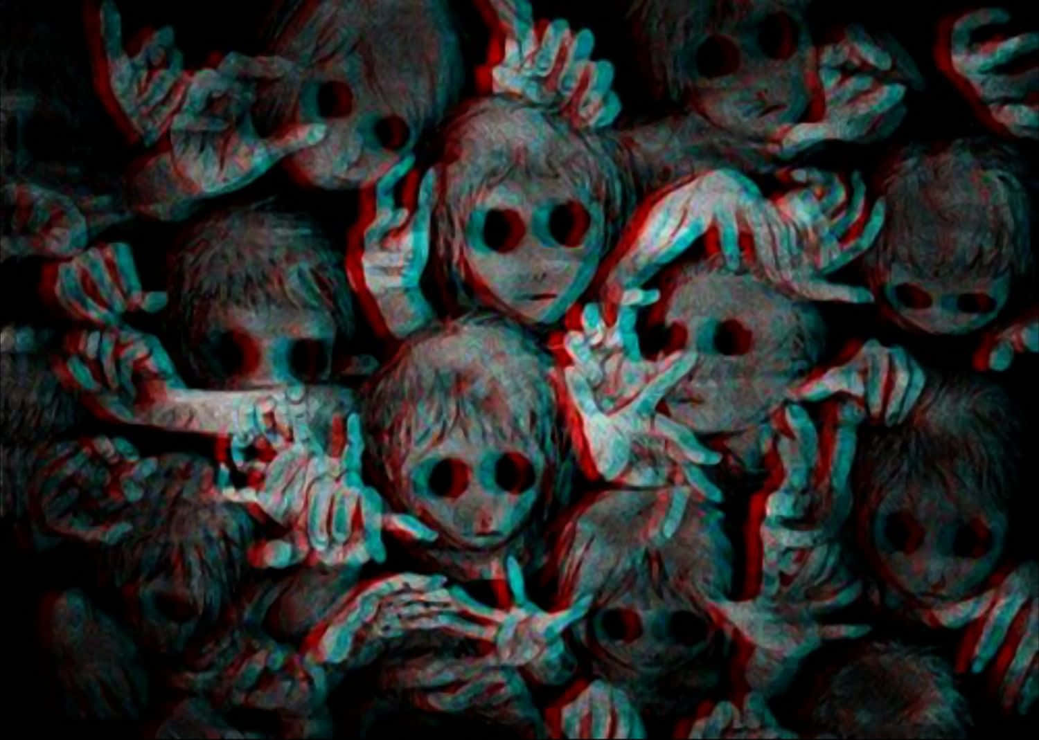 Dark Scary Glitched Ghost Kids Wallpaper