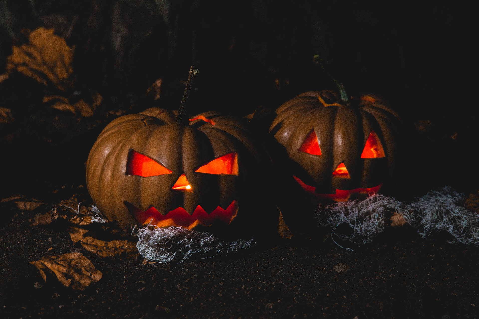 Dark Scary Pumpkin On Halloween