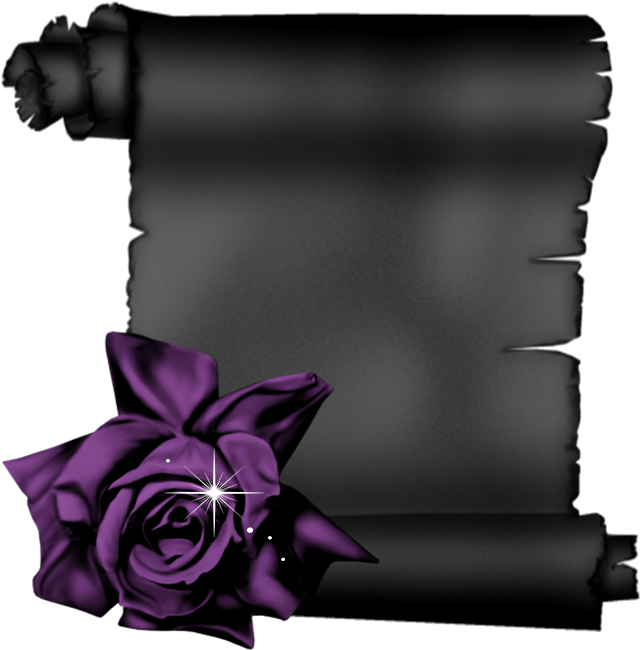 Dark Scrollwith Purple Rose PNG