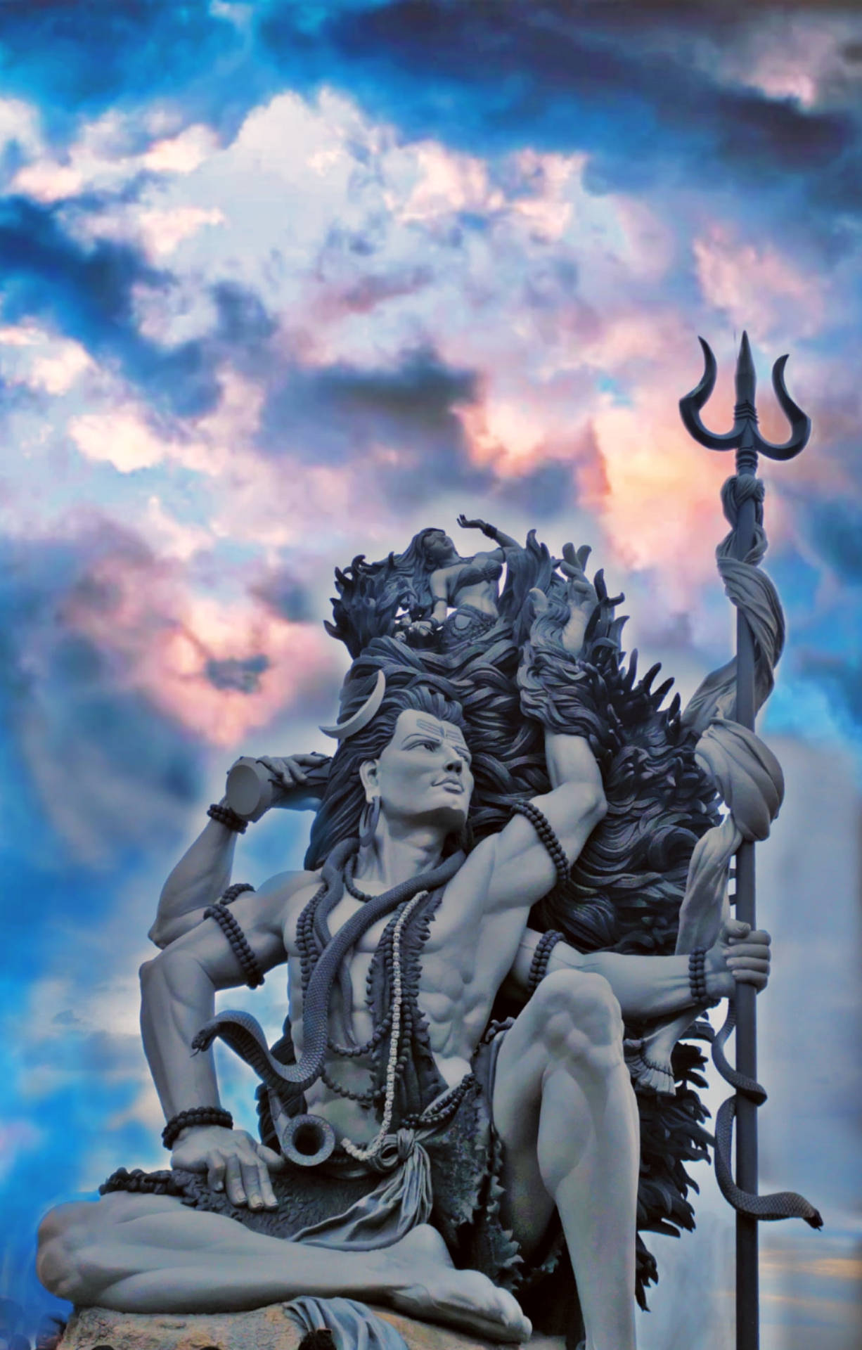 Download Dark Shiva And Clouds Wallpaper 