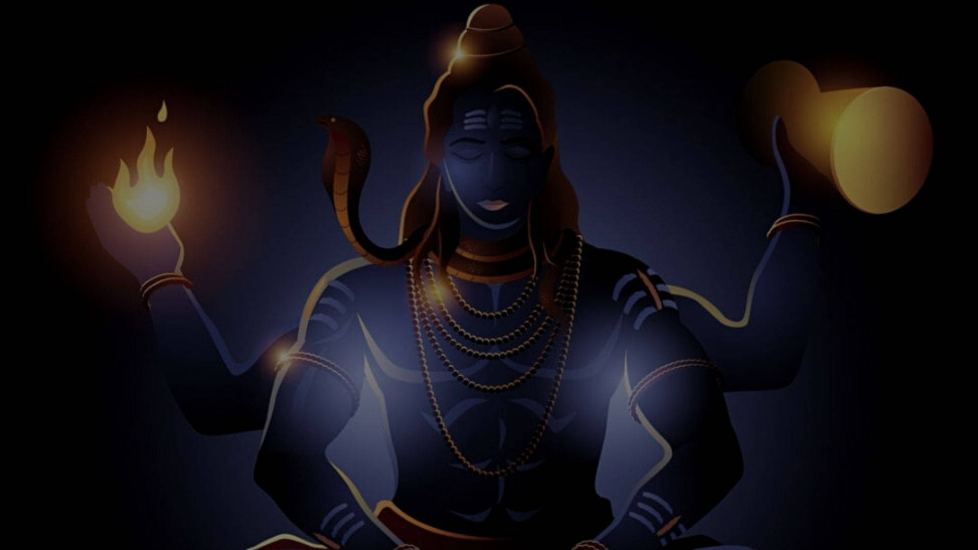Sort Shiva Ild I Hænder Tapet Wallpaper
