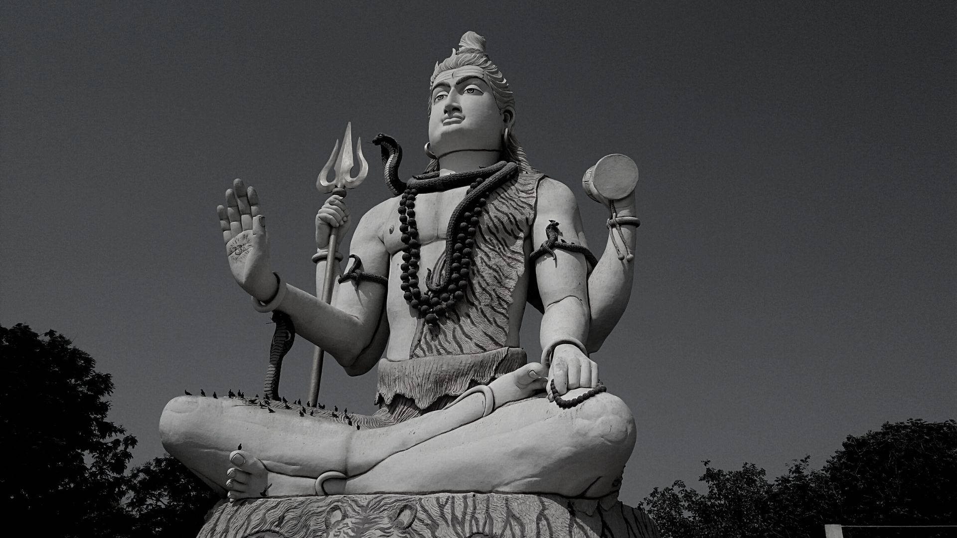 Simbolidi Shiva Delle Quattro Mani Scure Sfondo