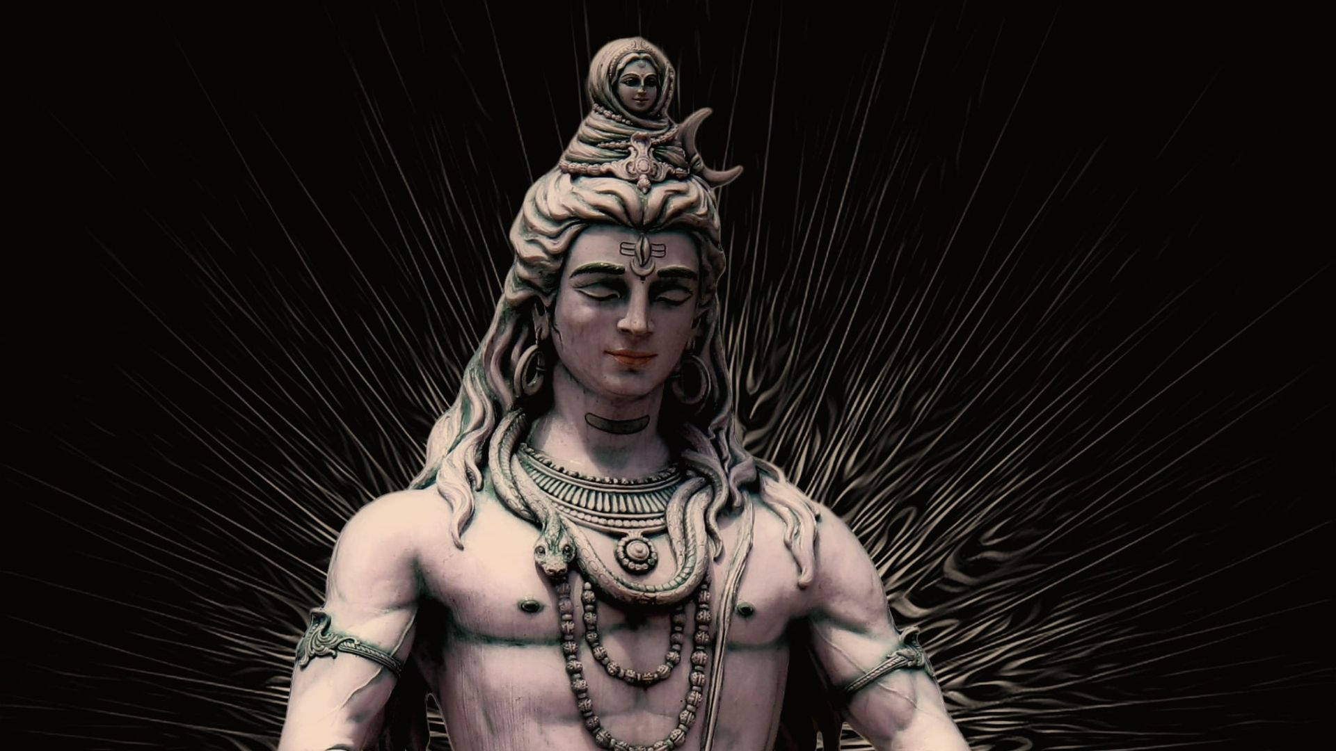 Dunklerhintergrund Mit Strahlendem Shiva Wallpaper
