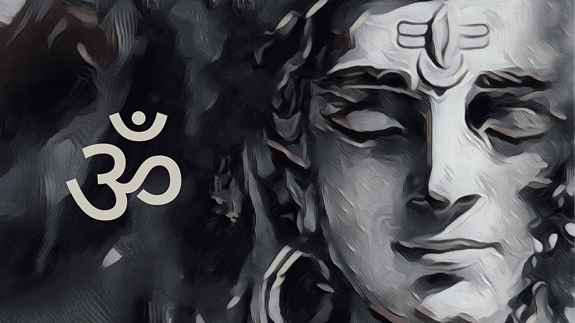 Pinturatexturizada De Shiva En Tonos Oscuros. Fondo de pantalla