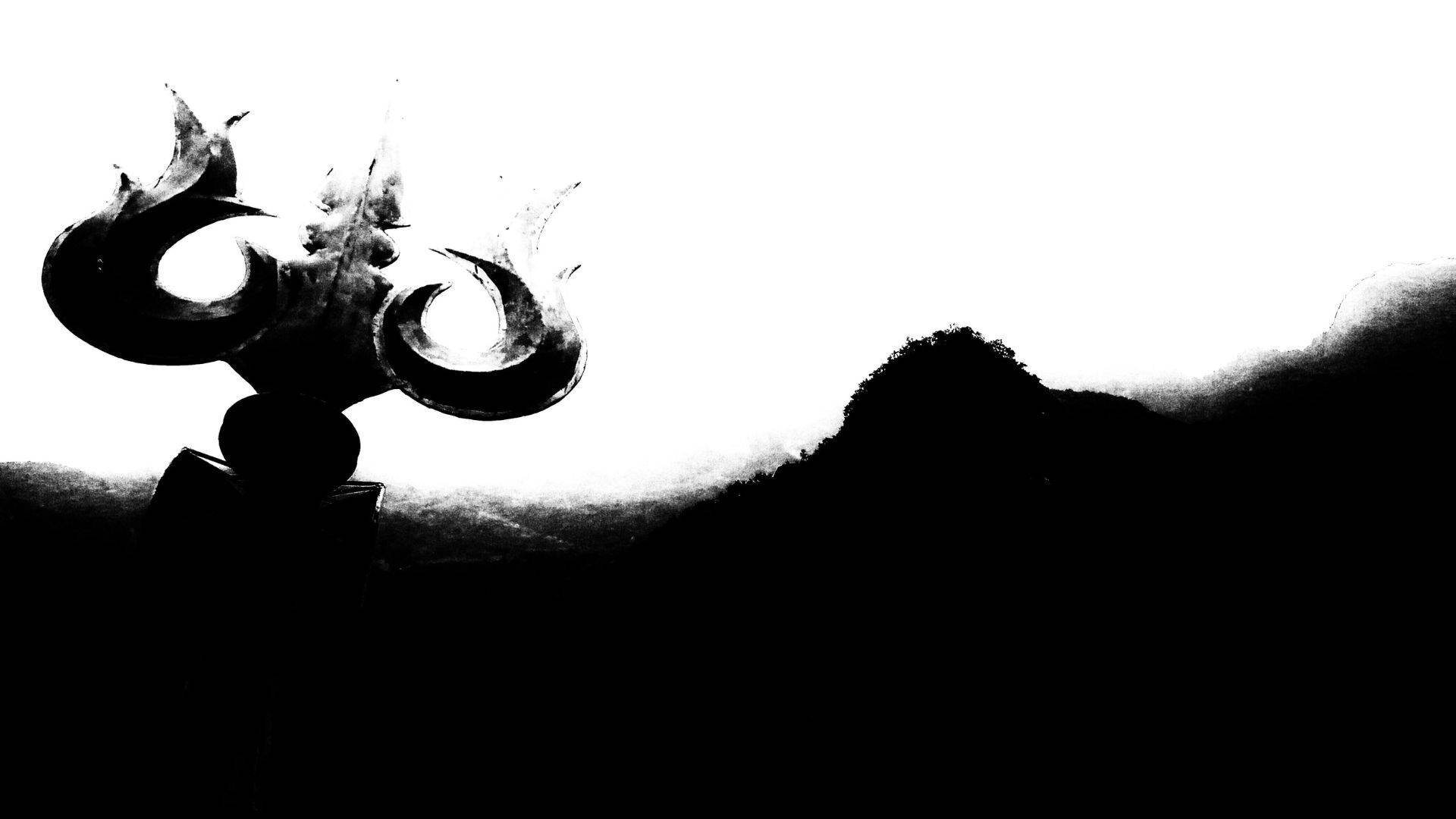 Ilustracióna Tinta De La Tridente Oscuro De Shiva Fondo de pantalla