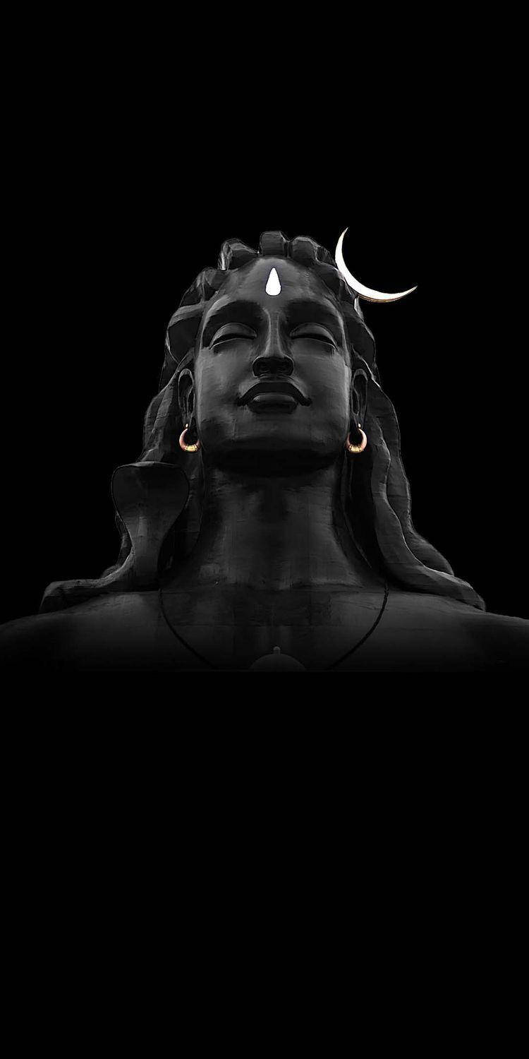 Dark Shiva With Crescent Moon