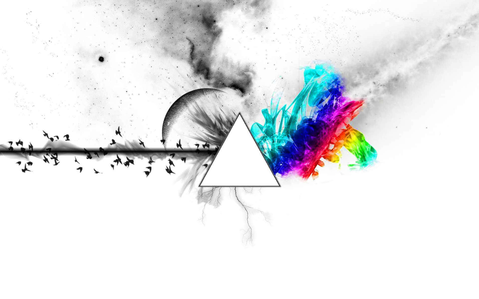 Immerse yourself in Pink Floyd’s iconic "Dark Side of the Moon" album Wallpaper