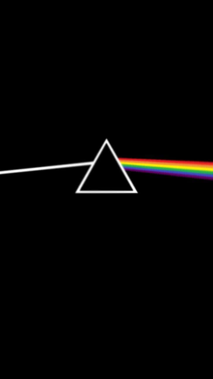 The iconic album artwork of Pink Floyd's 'Dark Side of the Moon' Wallpaper