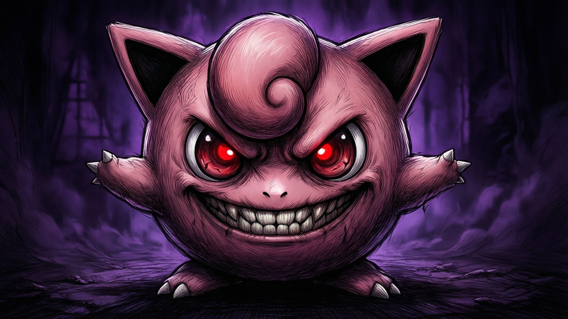 A menacing Jigglypuff with a dark horror twist. — Jigglypuff Picture