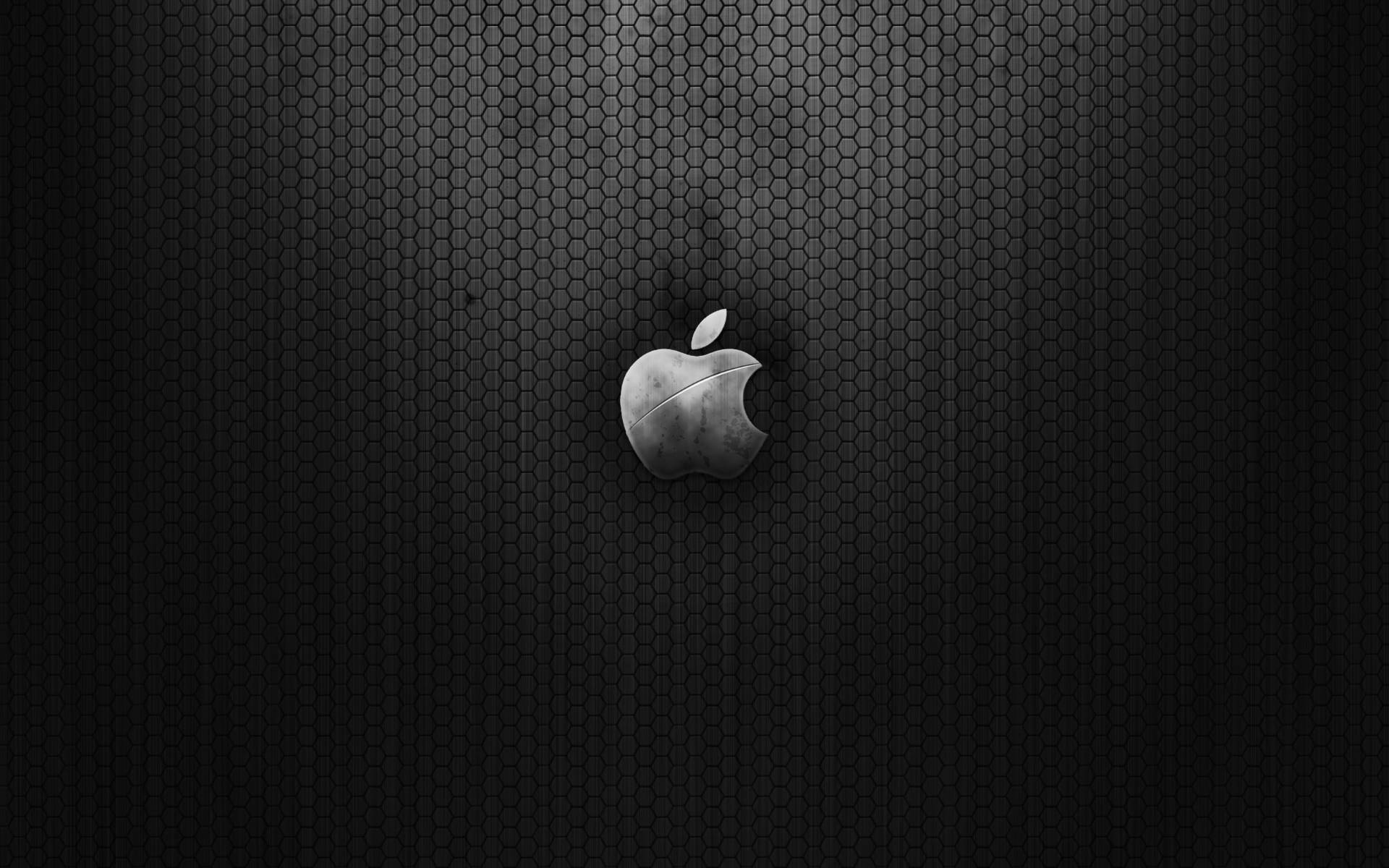 Logotipoda Apple Em Prata Escura. Papel de Parede