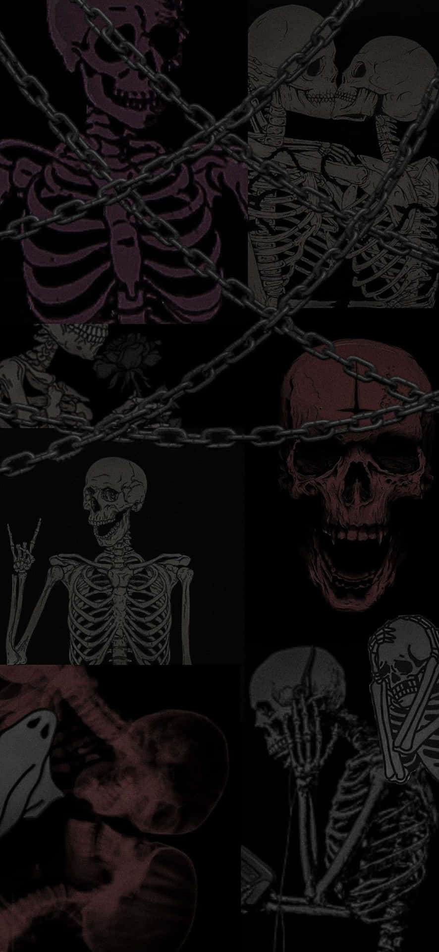 Dark_ Skull_ Collage_ Aesthetic.jpg Wallpaper