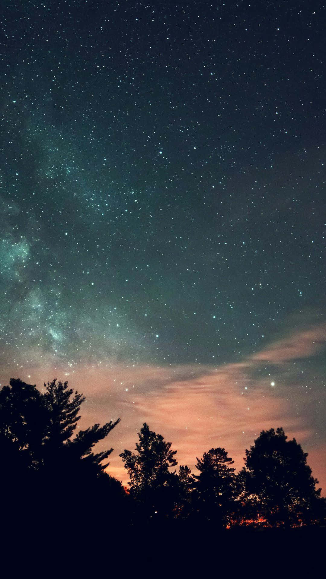 Denmjölkiga Himlen Och Stjärnorna Visas Ovanför Ett Träd På Bakgrundsbilden För Datorn Eller Mobilen.