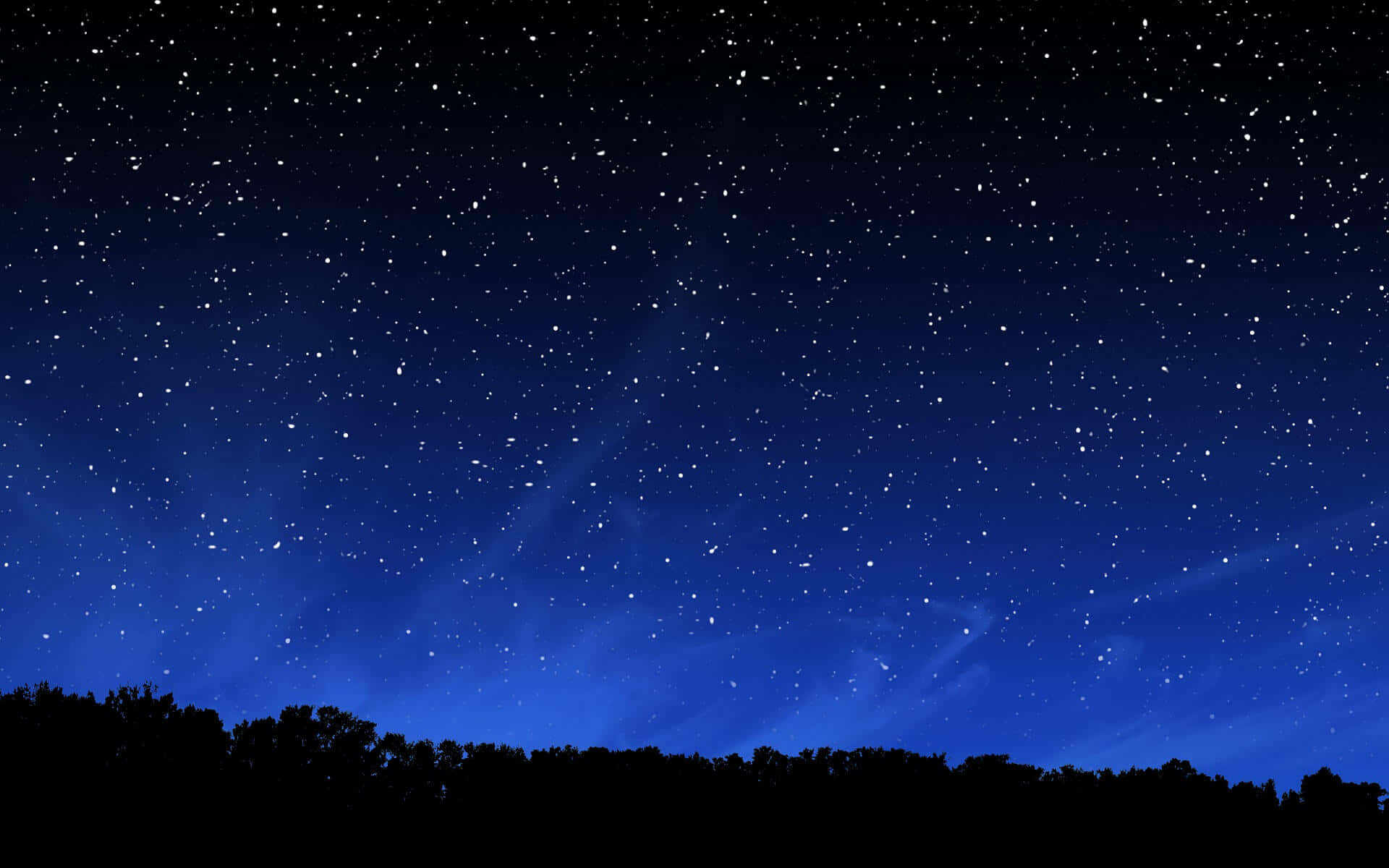 Uncielo Nocturno Con Estrellas Y Árboles