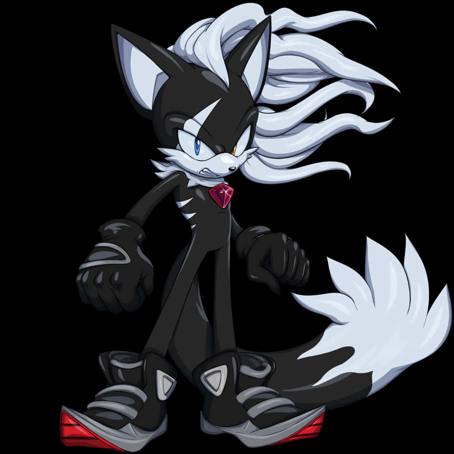 Dark Sonic Character Art PNG