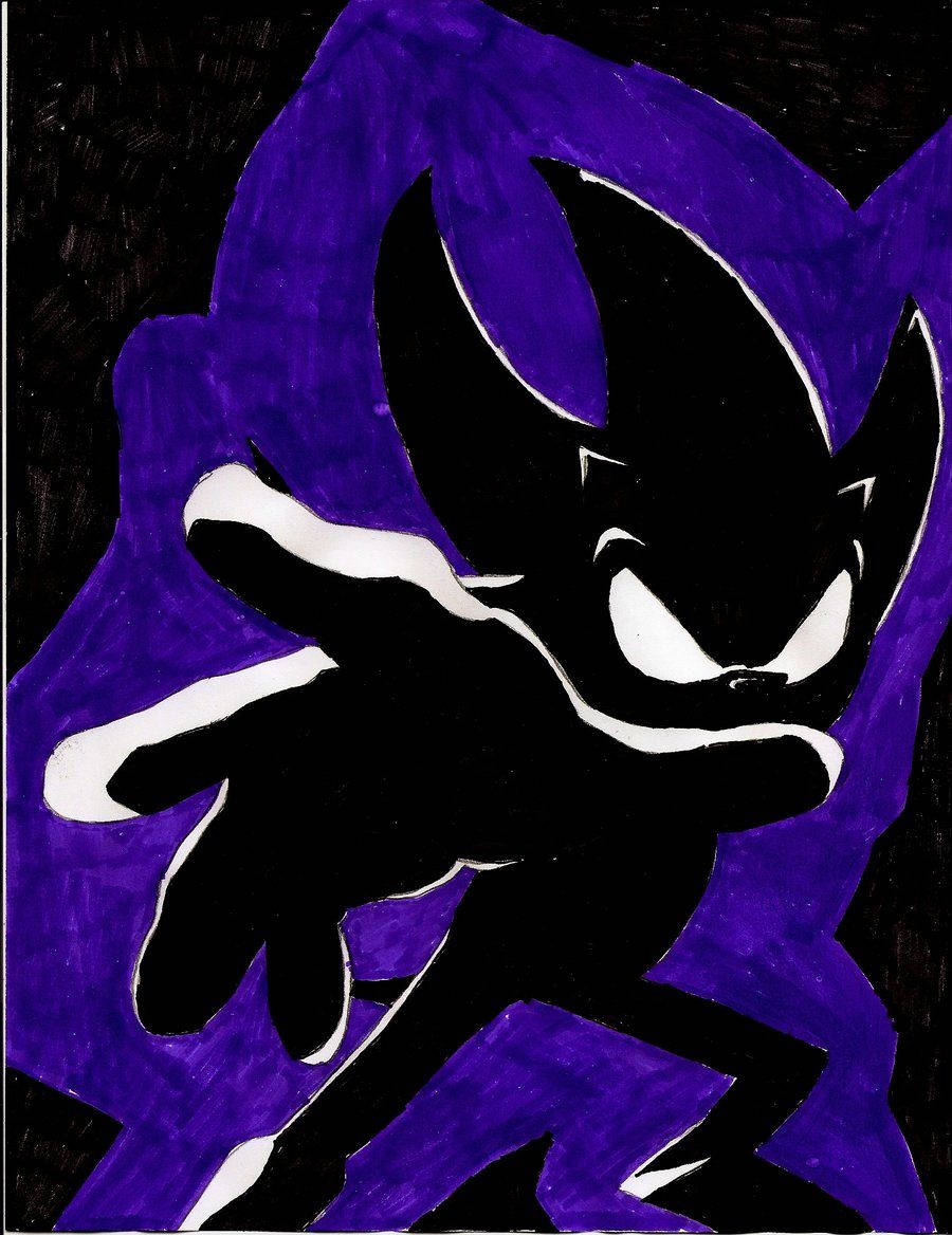 Dark Sonic Drawing Wallpaper