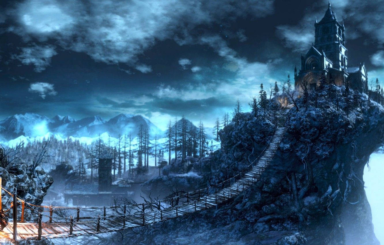 Utforskaden Målade Världen Av Ariandel I Dark Souls 3. Wallpaper