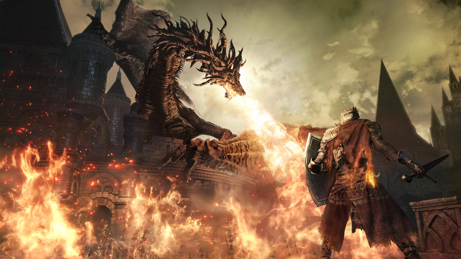 Dark Souls 4k Fiery Dragon Wallpaper