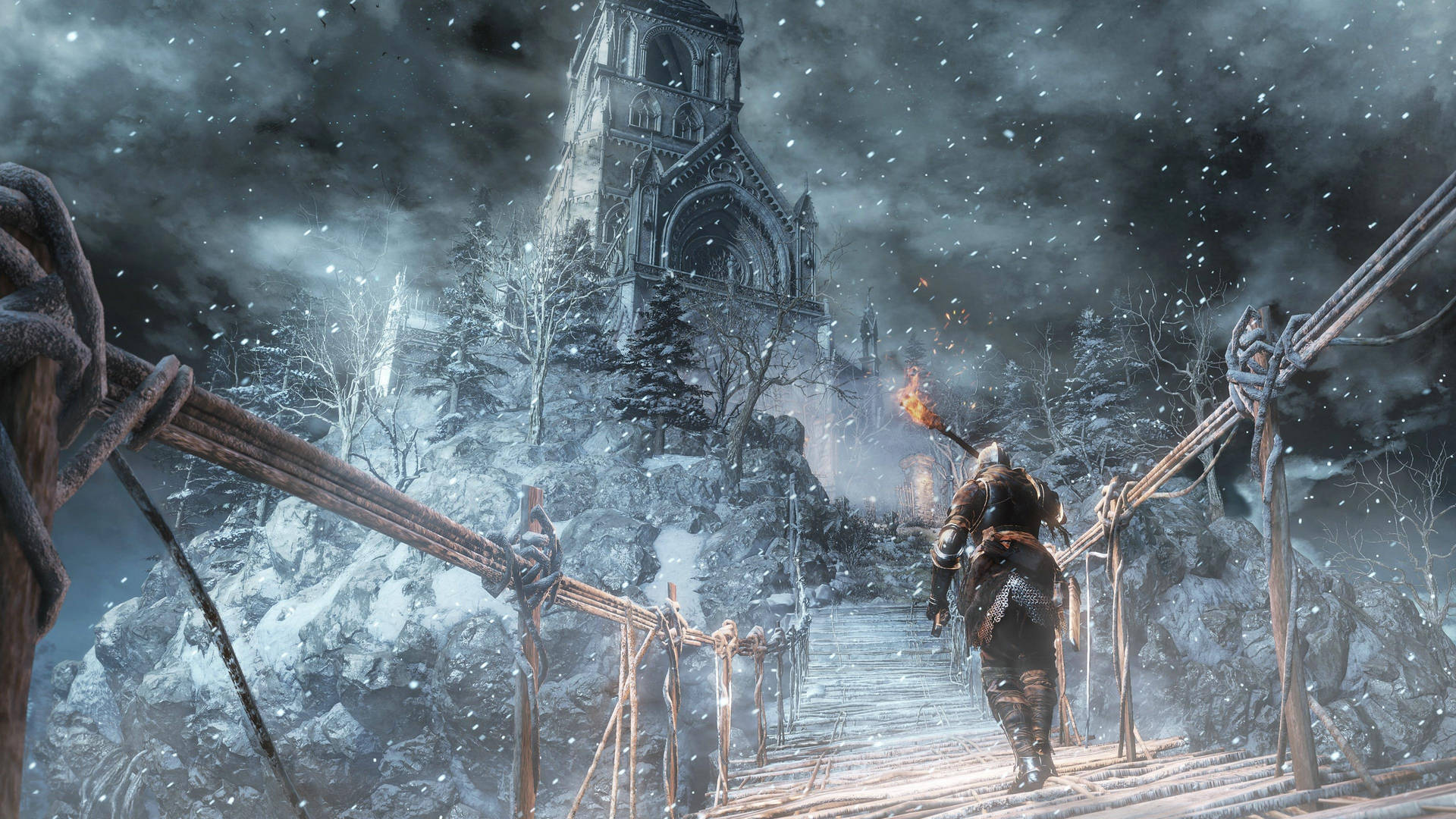 Dark Souls 4k Winter Bridge Wallpaper
