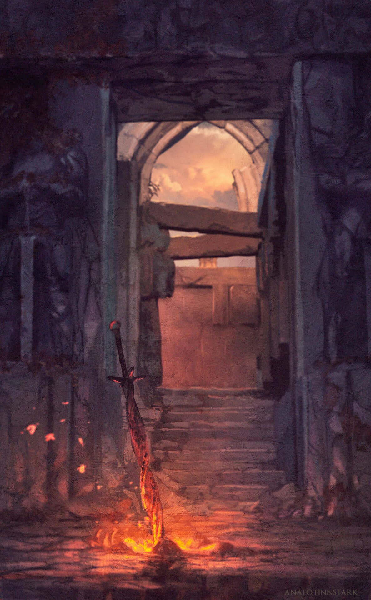 Unwind at the Dark Souls Bonfire Wallpaper