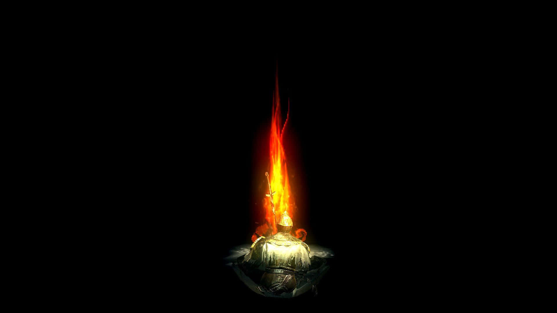 Rest and replenish at the iconic Dark Souls Bonfire Wallpaper