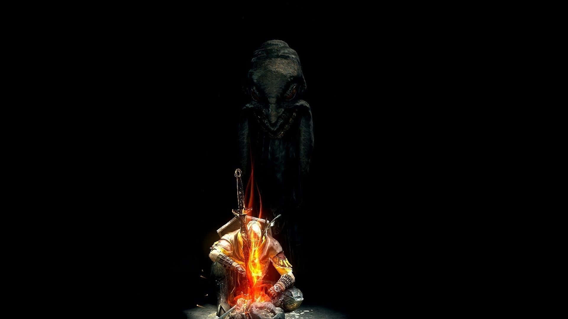 Dark Souls Bonfire – Uniting the Undead in a Mysterious World Wallpaper