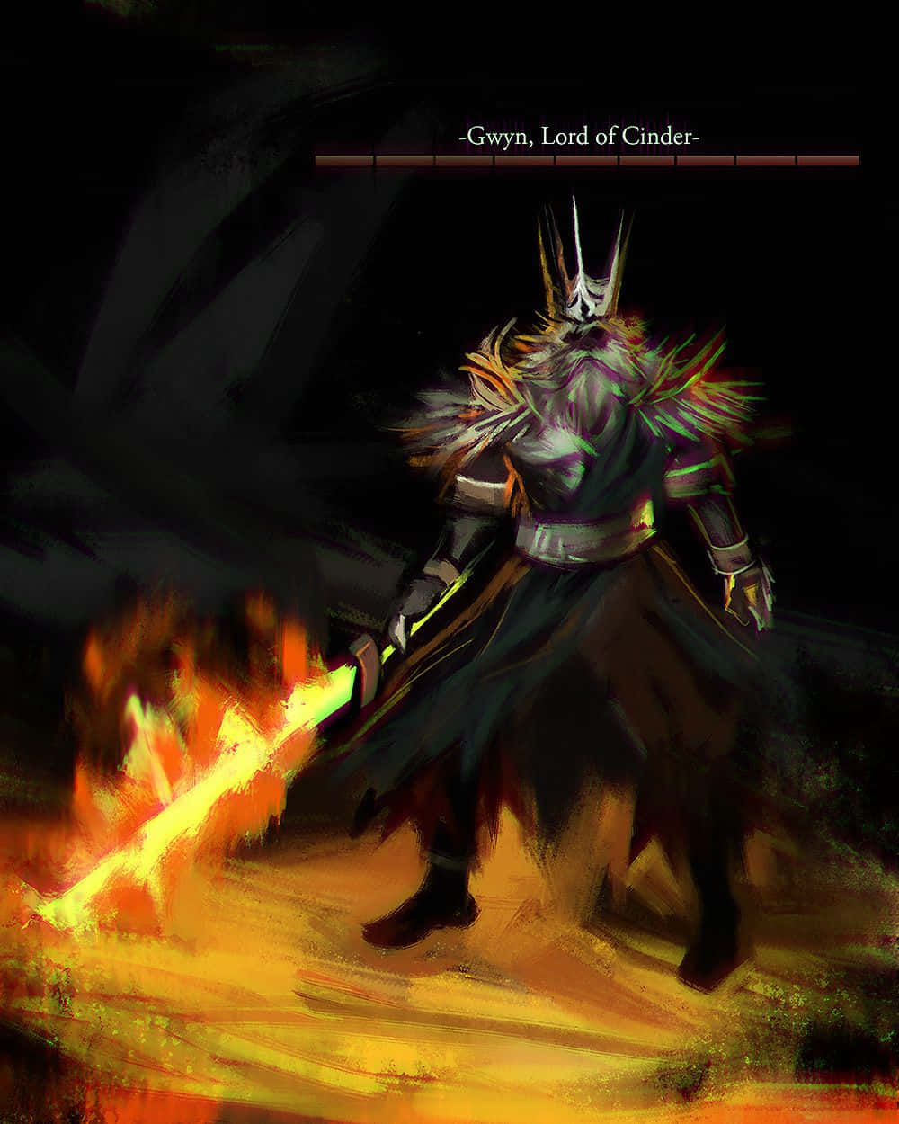 The Legendary Gwyn, Lord of Cinder in an Epic Battle Wallpaper