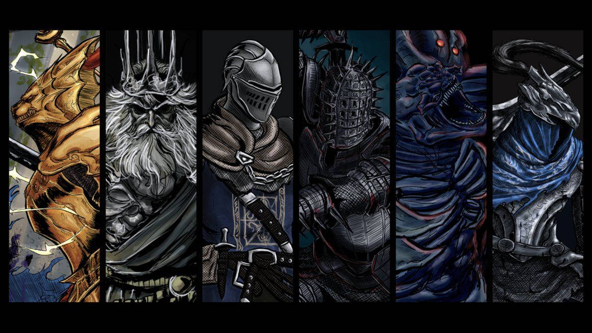 The Protagonist and Antagonist Clash in Dark Souls Wallpaper